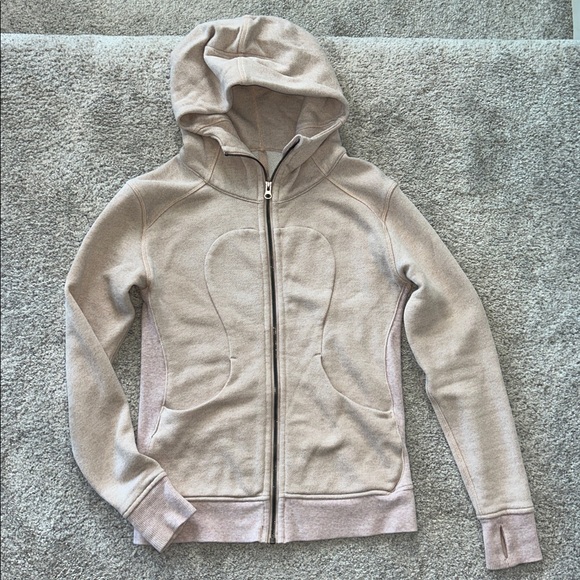 lululemon athletica Tops - Lululemon Oatmeal color Hooded Zip-Up Hoodie/Jacket
